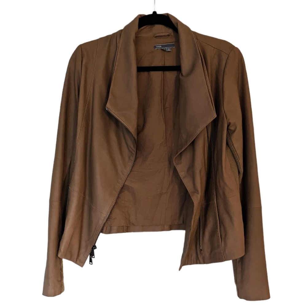 VINCE Leather Scuba Jacket